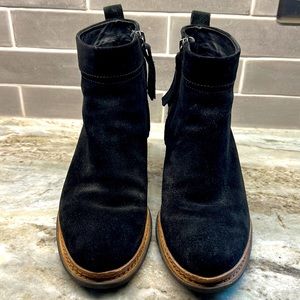 Clarkes black suede ankle boot